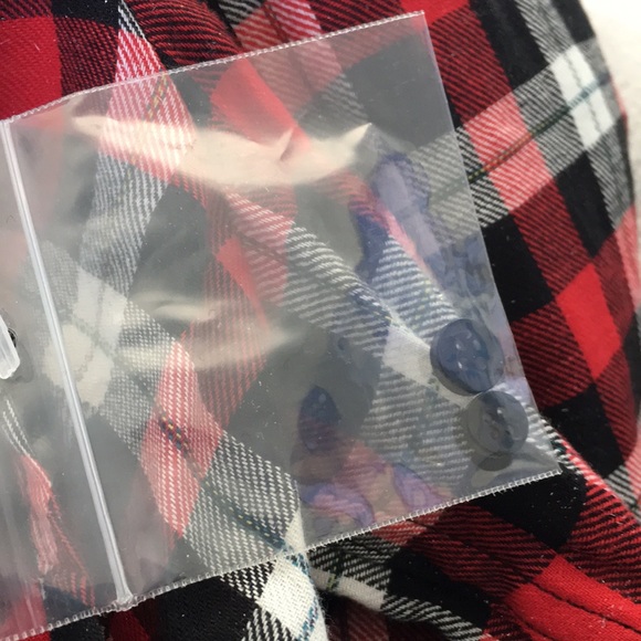 NWOT Talbots Red Plaid Cotton Shirt SZ=M - Picture 3 of 5